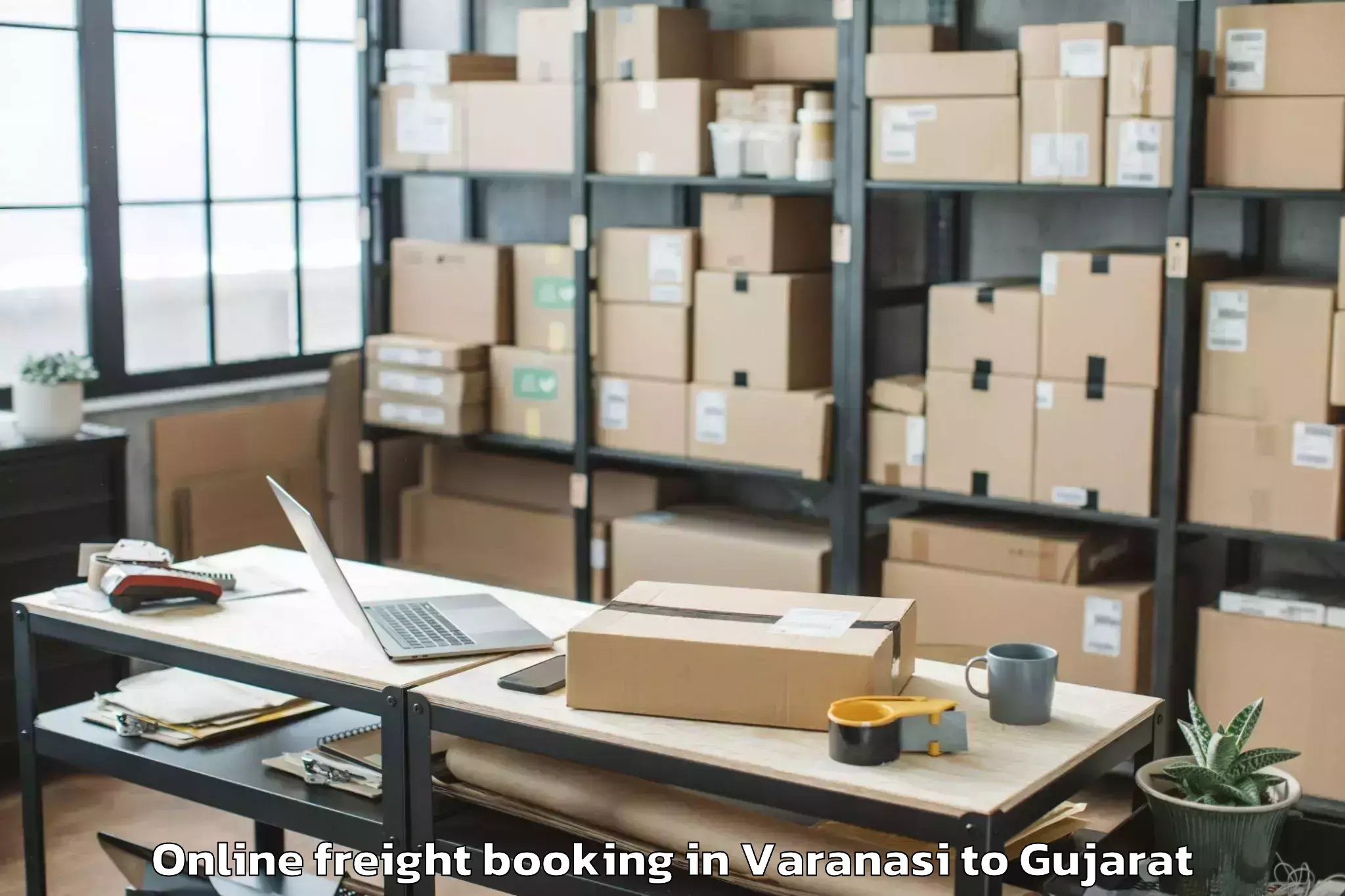 Easy Varanasi to Savar Kundla Online Freight Booking Booking